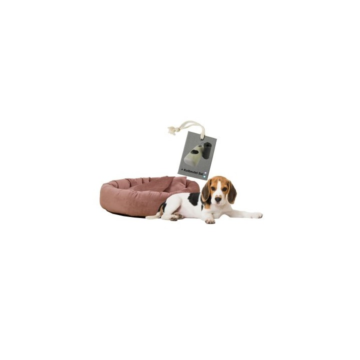 Rohrschneider ® Hundekissen inkl. Gratis-Beigabe, Kuschelhöhle "Denver" altrosa M