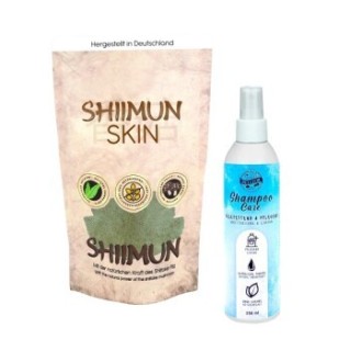 Bellfor Sparset gegen Schuppen beim Hund mit Shiimun Skin 50g und Hundeshampoo Care 250ml