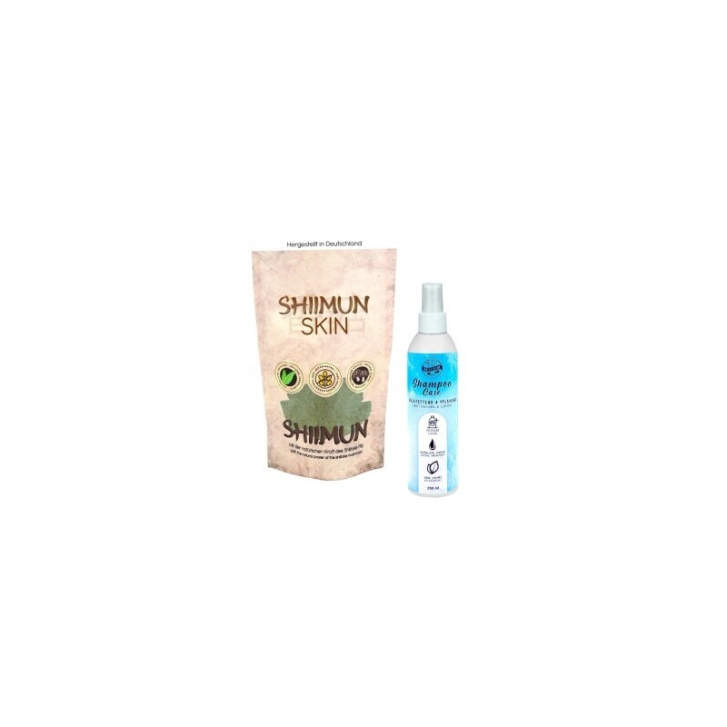 Bellfor Sparset gegen Schuppen beim Hund mit Shiimun Skin 50g und Hundeshampoo Care 250ml