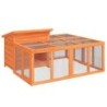 VidaXL Kaninchenstall 144x123x67,5 cm (L x B x H) naturfarben