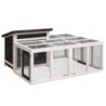VidaXL Kaninchenstall 144x123x67,5 cm (L x B x H) grau