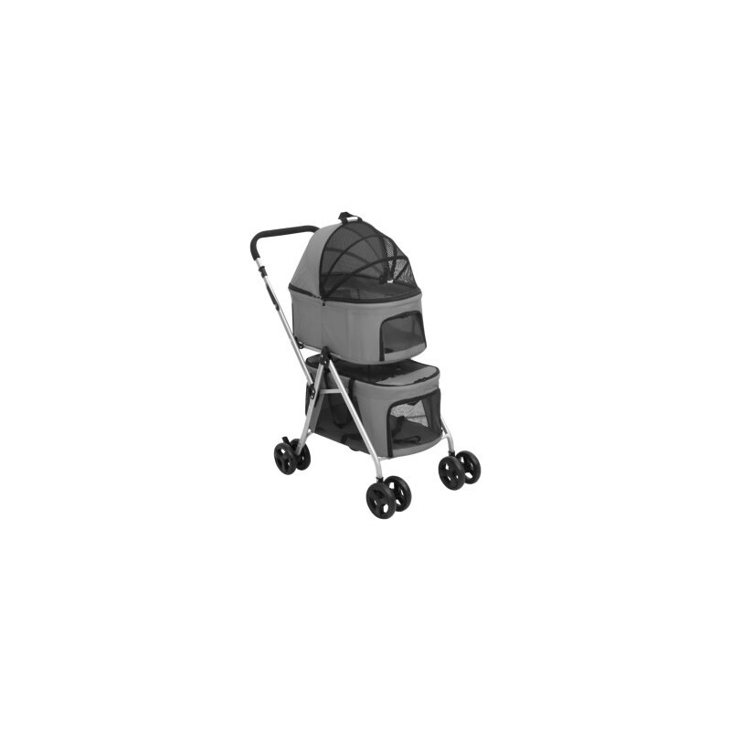 VidaXL Hundewagen 83x48x97cm (L x B x H) grau