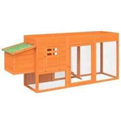 VidaXL Hühnerstall 204 x 50 x 84 cm (L x B x H) naturfarben