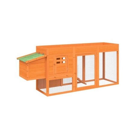 VidaXL Hühnerstall 204 x 50 x 84 cm (L x B x H) naturfarben