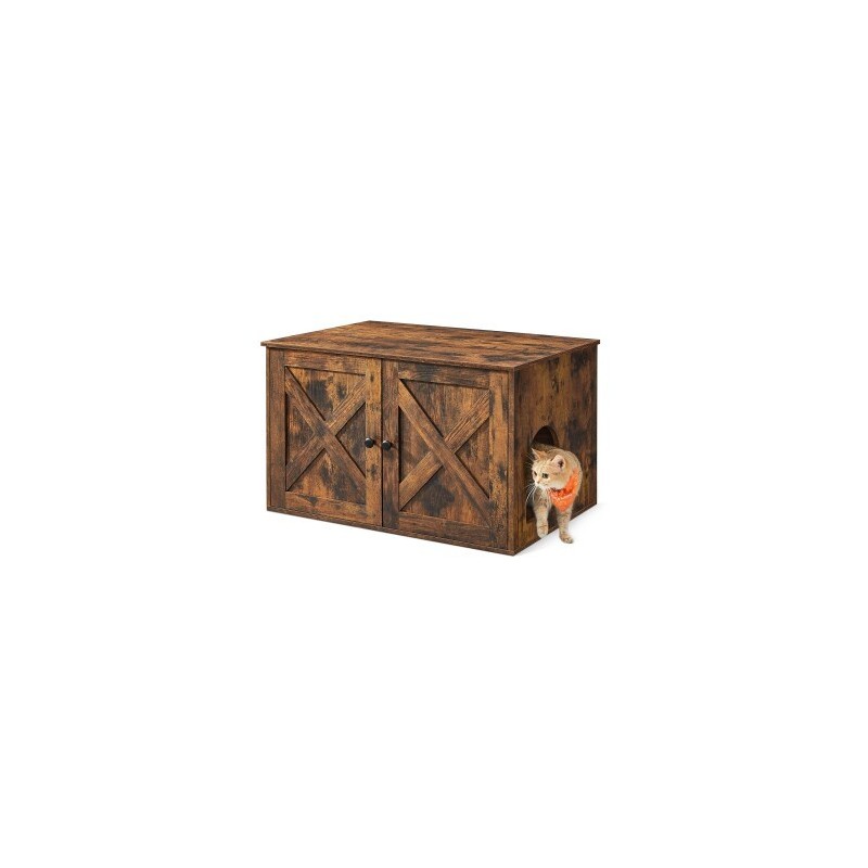 FEANDREA Katzenklo Schrank braun