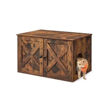 FEANDREA Katzenklo Schrank braun