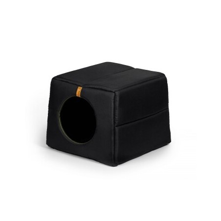 Rexproduct Up and Down runder Eingang 2 in 1 Hundehütte schwarz M