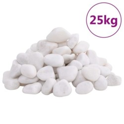 VidaXL Polierte Kiesel Weiß 2-5 cm 25 kg