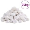 VidaXL Polierte Kiesel Weiß 2-5 cm 25 kg