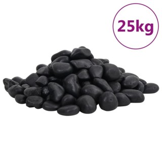VidaXL Polierte Kiesel Schwarz 2-5 25 kg
