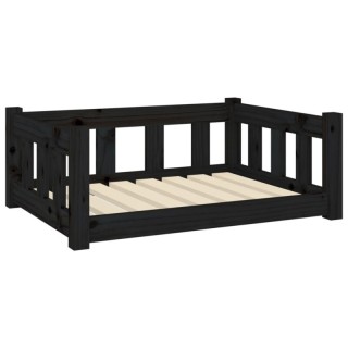 VidaXL Hundebett Massivholz Kiefer schwarz/ braun 55,5 cm, 28 cm, 75,5 cm