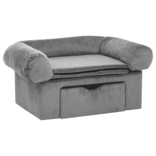 VidaXL Hundesofa Plüsch mit Schublade 75x50x38cm hellgrau