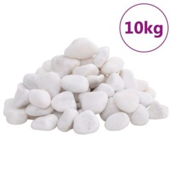 VidaXL Polierte Kiesel Weiß 2-5 cm 10 kg