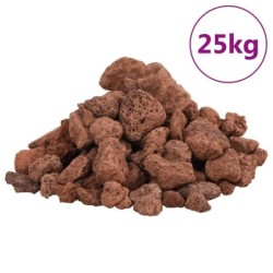 VidaXL Vulkangestein Rot 1-2 cm 25 kg