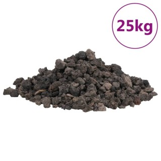 VidaXL Vulkangestein Schwarz 1-2 cm 25 kg