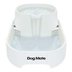Dog Mate Großer zweistufiger Trinkbrunnen für Haustiere, sechs Liter, Weiß (385E)