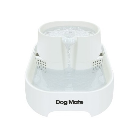 Dog Mate Großer zweistufiger Trinkbrunnen für Haustiere, sechs Liter, Weiß (385E)