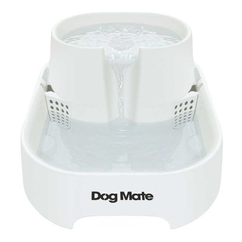 Dog Mate Großer zweistufiger Trinkbrunnen für Haustiere, sechs Liter, Weiß (385E)