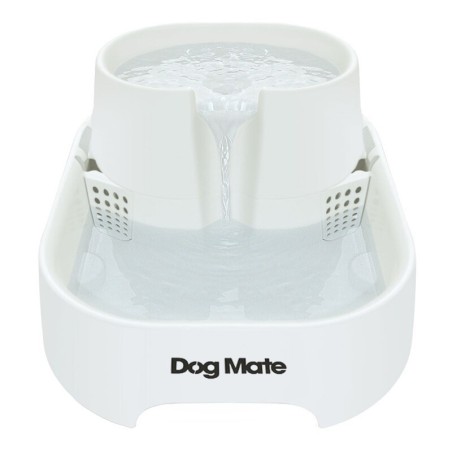 Dog Mate Großer zweistufiger Trinkbrunnen für Haustiere, sechs Liter, Weiß (385E)