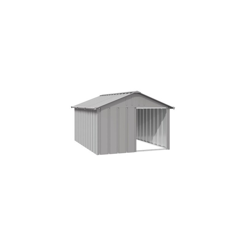 VidaXL Hundehütte Verzinkter Stahl Hundezwinger Hundekäfig grau 1,165 m, 1,53 m, 81,5 cm