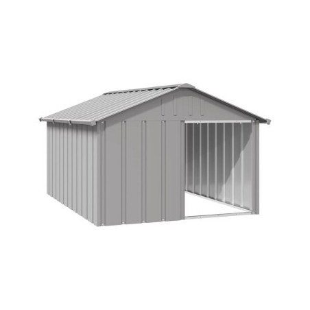 VidaXL Hundehütte Verzinkter Stahl Hundezwinger Hundekäfig grau 1,165 m, 1,53 m, 81,5 cm