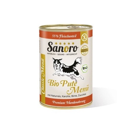 Sanoro Menü Classic von der Bio-Pute mit 55 % Fleischanteil 12x400g