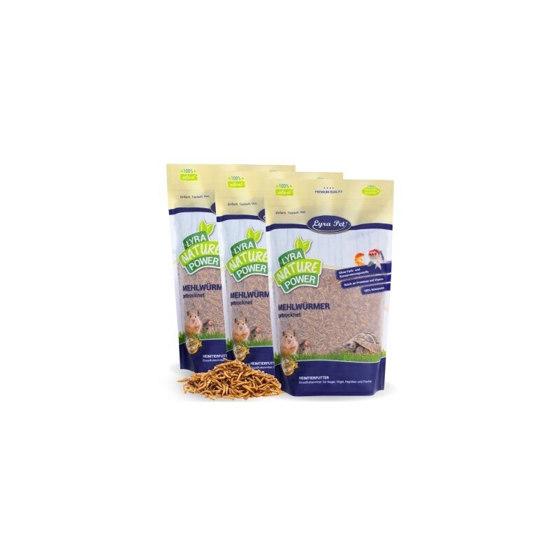 Lyra Pet Mehlwürmer getrocknet 3x5 kg