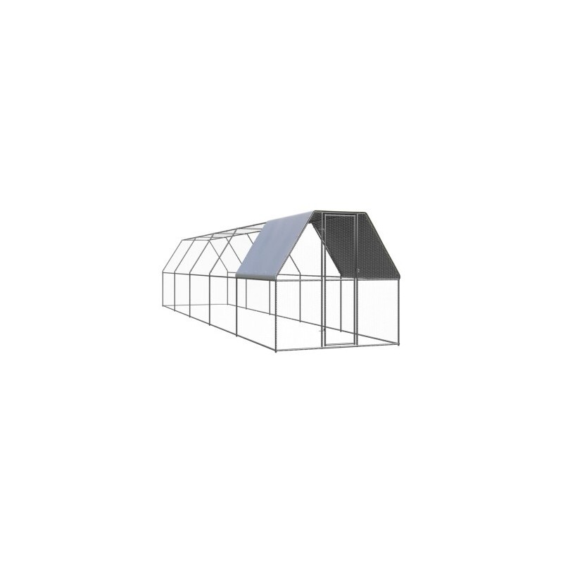 VidaXL Hühnerkäfig / Freilaufgehege mit Teilüberdachung 2 m, 10 m, 2 m