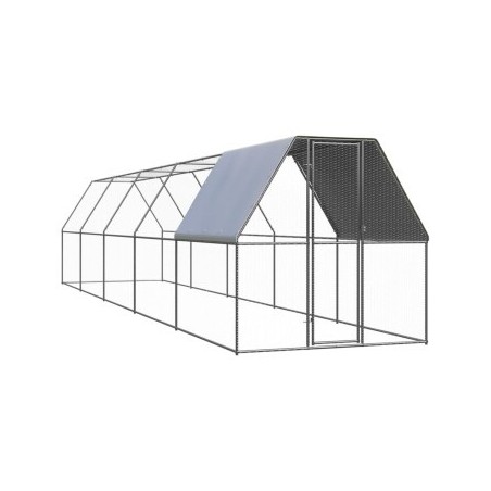VidaXL Hühnerkäfig / Freilaufgehege mit Teilüberdachung 2 m, 10 m, 2 m