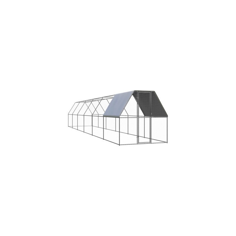 VidaXL Hühnerkäfig / Freilaufgehege mit Teilüberdachung 2 m, 12 m, 2 m