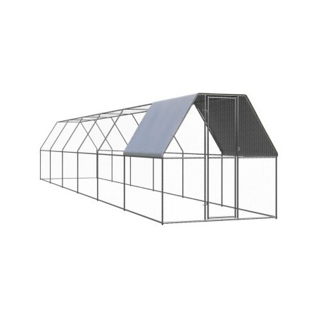VidaXL Hühnerkäfig / Freilaufgehege mit Teilüberdachung 2 m, 12 m, 2 m