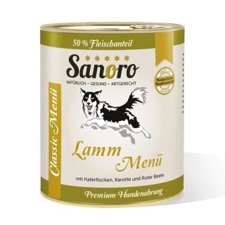 Sanoro Menü Classic vom Lamm mit 50 % Fleischanteil 6x800g
