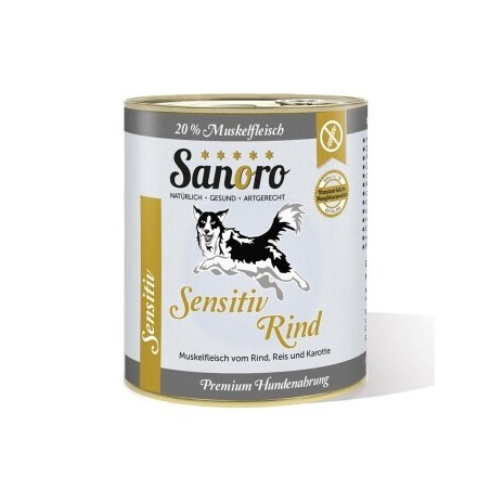 Sanoro Sensitiv Rind Menü mit Reis und Karotte 6x800g