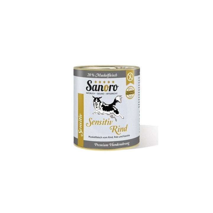 Sanoro Sensitiv Rind Menü mit Reis und Karotte 6x800g