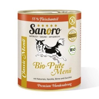 Sanoro Menü Classic von der Bio-Pute mit 55 % Fleischanteil 6x800g