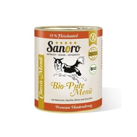 Sanoro Menü Classic von der Bio-Pute mit 55 % Fleischanteil 6x800g