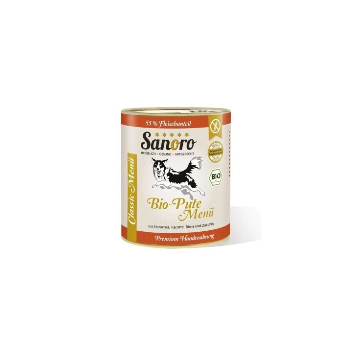 Sanoro Menü Classic von der Bio-Pute mit 55 % Fleischanteil 6x800g