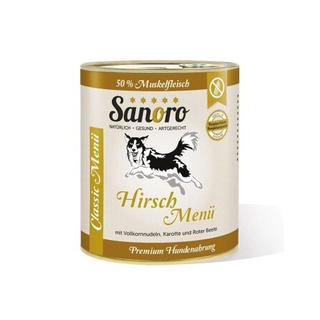 Sanoro Menü Classic vom Hirsch mit 50 % Fleischanteil 6x800g