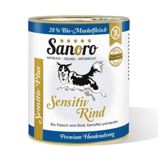 Sanoro Sensitiv PLUS Bio-Rind mit Bio-Kartoffel und Bio-Karotte 6x800g