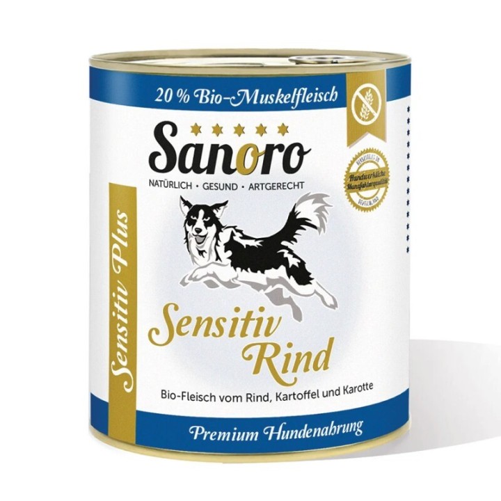 Sanoro Sensitiv PLUS Bio-Rind mit Bio-Kartoffel und Bio-Karotte 6x800g