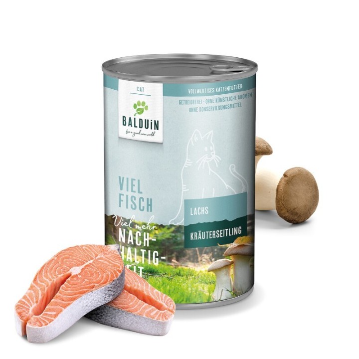 BALDUiN Katze Lachs & Kräuterseitling 12x400g