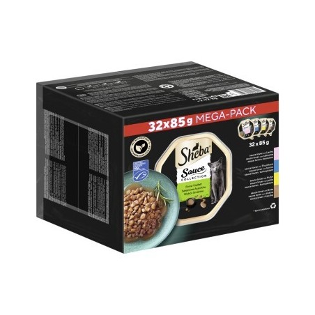 Sheba Multipack Mega-Pack Sauce Collection Feine Vielfalt MSC 32x85 g