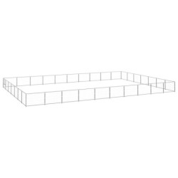 VidaXL Hundezwinger Stahl silber 10 m, 7 m, 70 cm