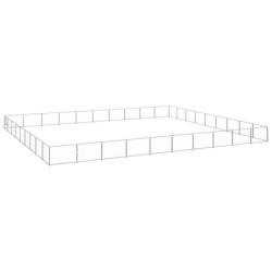 VidaXL Hundezwinger Stahl silber 10 m, 9 m, 70 cm
