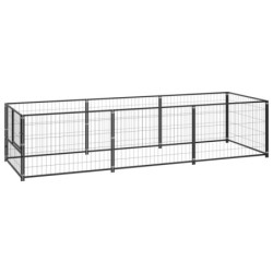 VidaXL Hundezwinger Stahl schwarz 3 m, 1 m, 70 cm