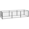 VidaXL Hundezwinger Stahl schwarz 3 m, 1 m, 70 cm