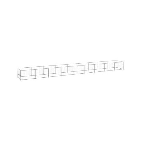 VidaXL Hundezwinger Stahl silber 9 m, 1 m, 70 cm