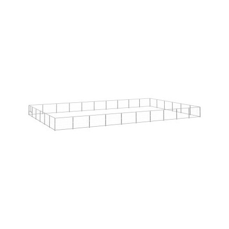 VidaXL Hundezwinger Stahl silber 10 m, 6 m, 70 cm