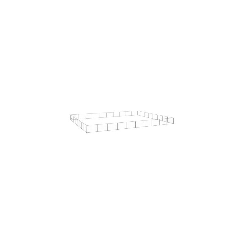 VidaXL Hundezwinger Stahl silber 10 m, 8 m, 70 cm