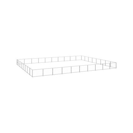 VidaXL Hundezwinger Stahl silber 10 m, 8 m, 70 cm